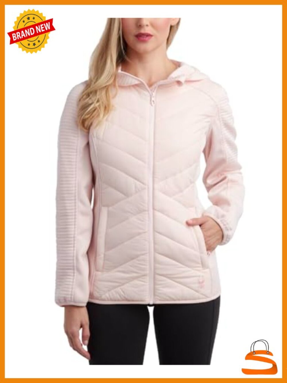 Spyder Womens Puffer Jacket Insulated Hooded Quilted Lightweight Warm
